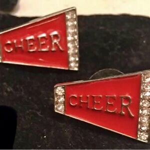 Cheer Red and Silver Pierced Earrings